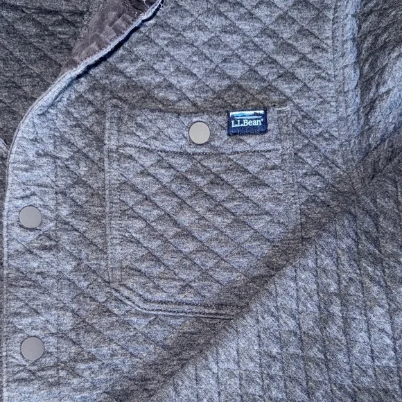 L.L. Bean Men's Quilted Charcoal Jacket - Picture 2 of 4